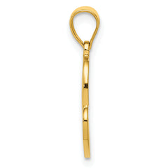 14K Gold Double Heart Pendant with Polished Finish for Elegant Style