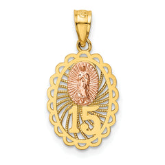 14k Two-tone 15 Guadalupe Pendant
