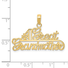 14K Gold #1 Great Grandmother Charm Solid Casted Design