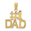 #1 Dad Charm in 14K Yellow Gold, 22mm Textured - Sophia Jewelers