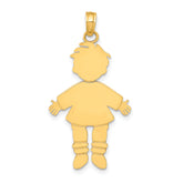 14k Flat Engravable Boy Charm