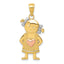 14k Yellow and Rose Gold w/Rhodium Girl Pendant