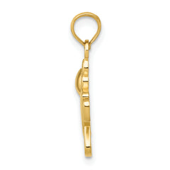 14K Gold Little Girl Charm with Textured Back Solid & Casted Design