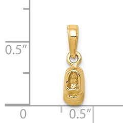 14K Gold 3D Baby Shoe Charm Solid Casted Elegant Pendant