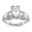 Men's Claddagh Ring in 14K White Gold, 12mm Textured, Size 9 - Sophia Jewelers