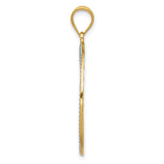 14K Gold Rhodium Tree of Life Pendant with Filigree Design