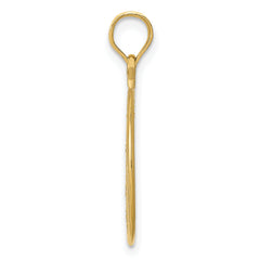 14K Gold Filigree Round Pendant with Polished Finish Elegant Design