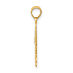 14K Gold Polished Filigree Sun Pendant with Textured Design by Sophia Jewelers