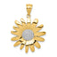Sunflower Pendant in 14K Two-Tone Gold, 24mm Textured - Sophia Jewelers