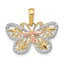 Butterfly Pendant in 14K Two-Tone Gold, 14mm Diamond-Cut - Sophia Jewelers
