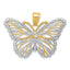 14k and Rhodium Butterfly Pendant