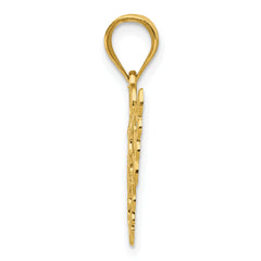 14K Gold Butterfly Pendant with Polished Finish and Open Back Design