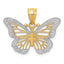 Butterfly Pendant in 14K Yellow Gold, 15mm Textured - Sophia Jewelers