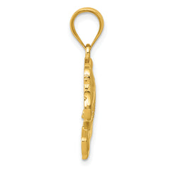 14K Gold Filigree Elephant Pendant  Elegant Casted Design