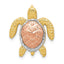 Turtle Pendant Slide in 14K Two-Tone Gold, 21mm Textured - Sophia Jewelers