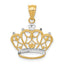 14k and Rhodium Crown Pendant