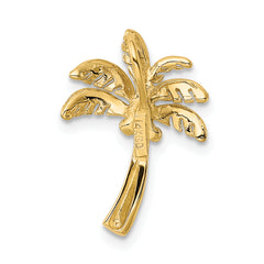 14K Gold Palm Tree Slide Pendant with Solid Cast Design
