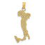 Italy Map Charm in 14K Yellow Gold, 27mm Textured - Sophia Jewelers