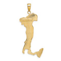 14K Gold Italy Map Pendant Solid Casted Design by Sophia Jewelers