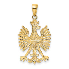 14K Gold Phoenix Bird Charm with Polished Textured Finish for Men