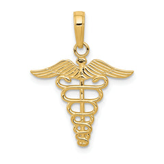 14k Caduceus Charm