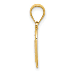 14K Gold Caduceus Heart Medical Pendant with Polished Finish for Everyday Wear