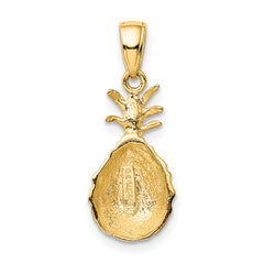 14K Gold Diamond-Cut Pineapple Pendant with Polished Finish by Sophia Jewelers