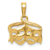 14k Polished Open-Backed Comedy/Tragedy Pendant