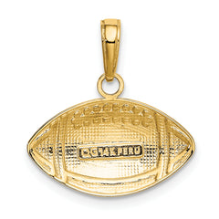 14K Gold Football Charm for Men Polished Solid Textured Athletic Design