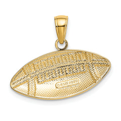**14K Gold Football Charm for Men Polished & Textured Sports-Inspired Pendant**