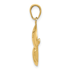 14K Gold Men's Diamond-Cut Bowling Charm Polished, Solid, Elegant Gift