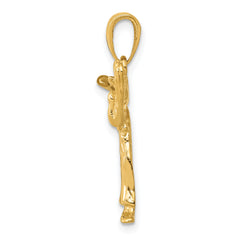 14K Gold Girl Karate Charm with Polished Finish Elegant Empowerment
