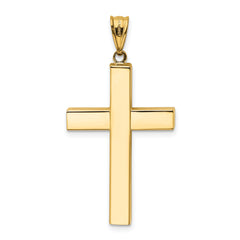 14K Gold Hollow Cross Pendant with Polished Finish Elegant and Timeless Design by Sophia Jewelers