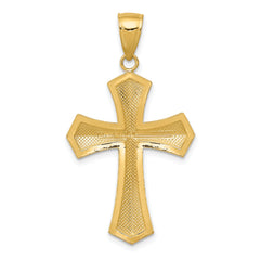 14K Gold Passion Cross Pendant Elegant Solid Cast Design