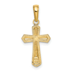 14K Gold Passion Cross Pendant with Solid Cast Design Elegant and Refined