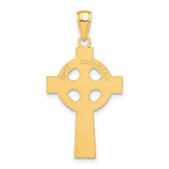 14K Gold Celtic Cross Pendant with Polished Finish Elegant and Solid Design