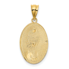 14K Two-Tone Lady Guadalupe Pendant with White Rhodium Polished Finish