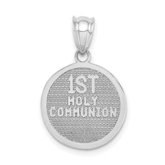 14K White Gold Reversible Cross & First Holy Communion Charm Elegant & Versatile Design