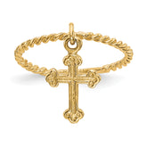 14k Cross Dangle Twisted Band Child's Ring