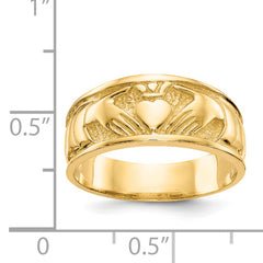 14k Polished Claddagh Band