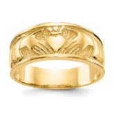 14k Polished Claddagh Band