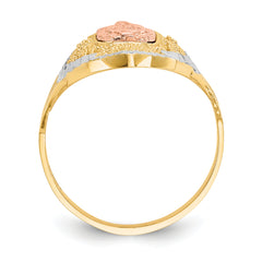 14K Two-tone WithWhite Rhodium Filigree Guadalupe Ring
