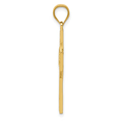 14K Gold Celtic Cross Pendant with Polished Finish and Solid Design