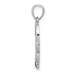 14K White Gold Infinity Heart Pendant with Polished Rhodium Finish