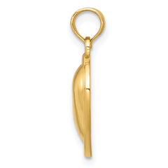 14K Gold Polished Domed Heart Pendant Elegant Casted Design by Sophia Jewelers