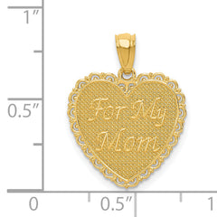 14K Gold Reversible Mom Pendant with Polished Finish Gift Ready