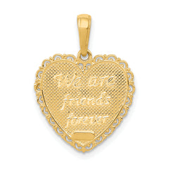 14K Gold Reversible Sister-Friends Forever Pendant Casted Solid Design
