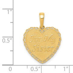 14K Gold Reversible Sister-Friends Forever Pendant Casted Solid Design