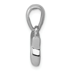 14K White Gold Chai Life Pendant with Polished Rhodium Finish