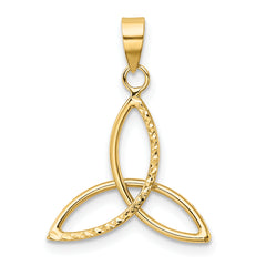 14K Gold Diamond-Cut Trinity Pendant with Polished Solid Finish